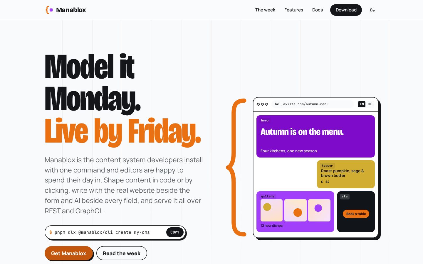 Manablox CMS website